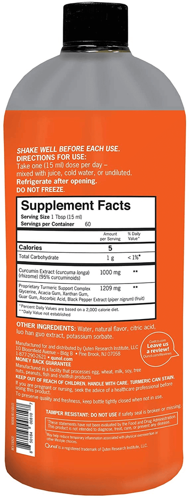 Liquid Turmeric Curcumin, Qunol with Bioperine 1000Mg, Joint Support, Dietary Supplement, Extra Strength, 40 Servings, Twin Pack