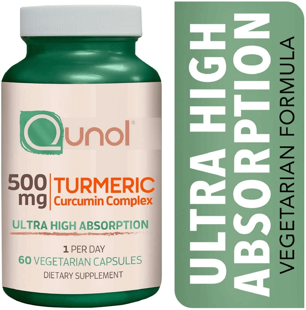 Turmeric Curcumin 500Mg Vegetarian Capsules, Qunol Ultra High Absorption, Supports Healthy Inflammation Response, Joint Support, Dietary Supplement, Extra Strength Formula (60 Count) - vitamenstore.com