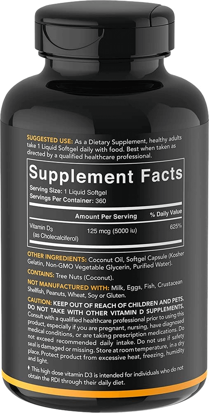 Sports Research 1000 Iu Vitamin D3 Supplement with Organic Coconut Oil - Vitamin D for Strong Bones & Immune Health - Supports Calcium Absorption - Non-Gmo - 25Mcg, 360 Mini Softgels for Adults - vitamenstore.com
