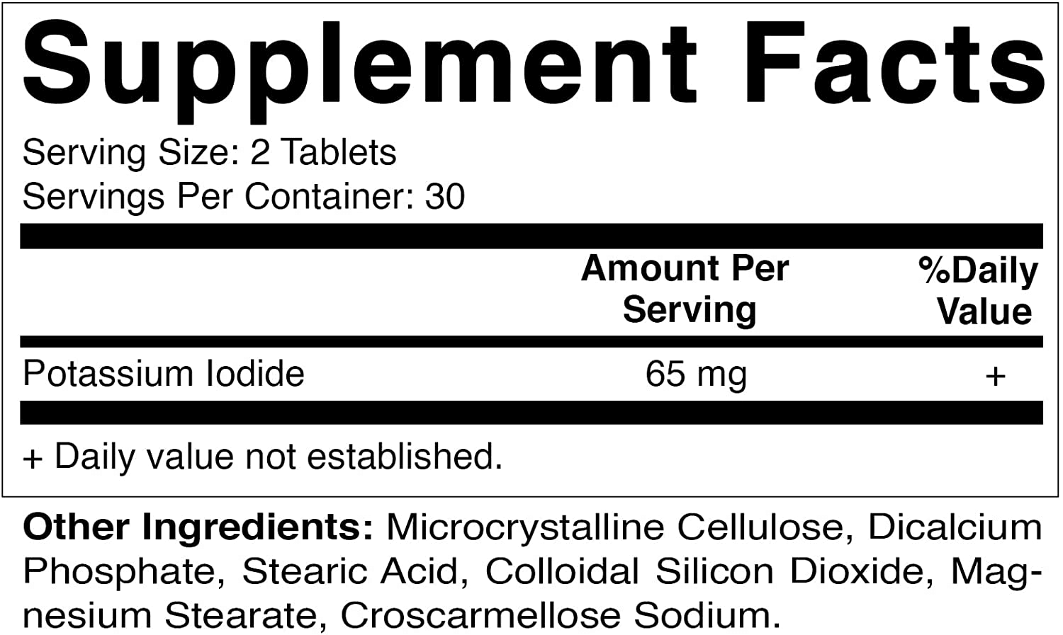 Vitamatic Potassium Iodide 65 Mg per Serving - 60 Tablets - Thyroid Support - Exp Date 03/2025 - vitamenstore.com