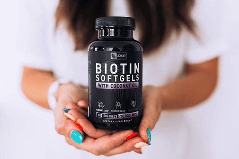 Biotin with Coconut Oil for Hair 10000mcg (180 Softgels) Biotin Supplement - Biotin Pills for Hair Skin and Nails Vitamins for Women Biotin Capsules for Men Hair Growth 6 mo Supply | Free Shipping | Vitamenstore.com