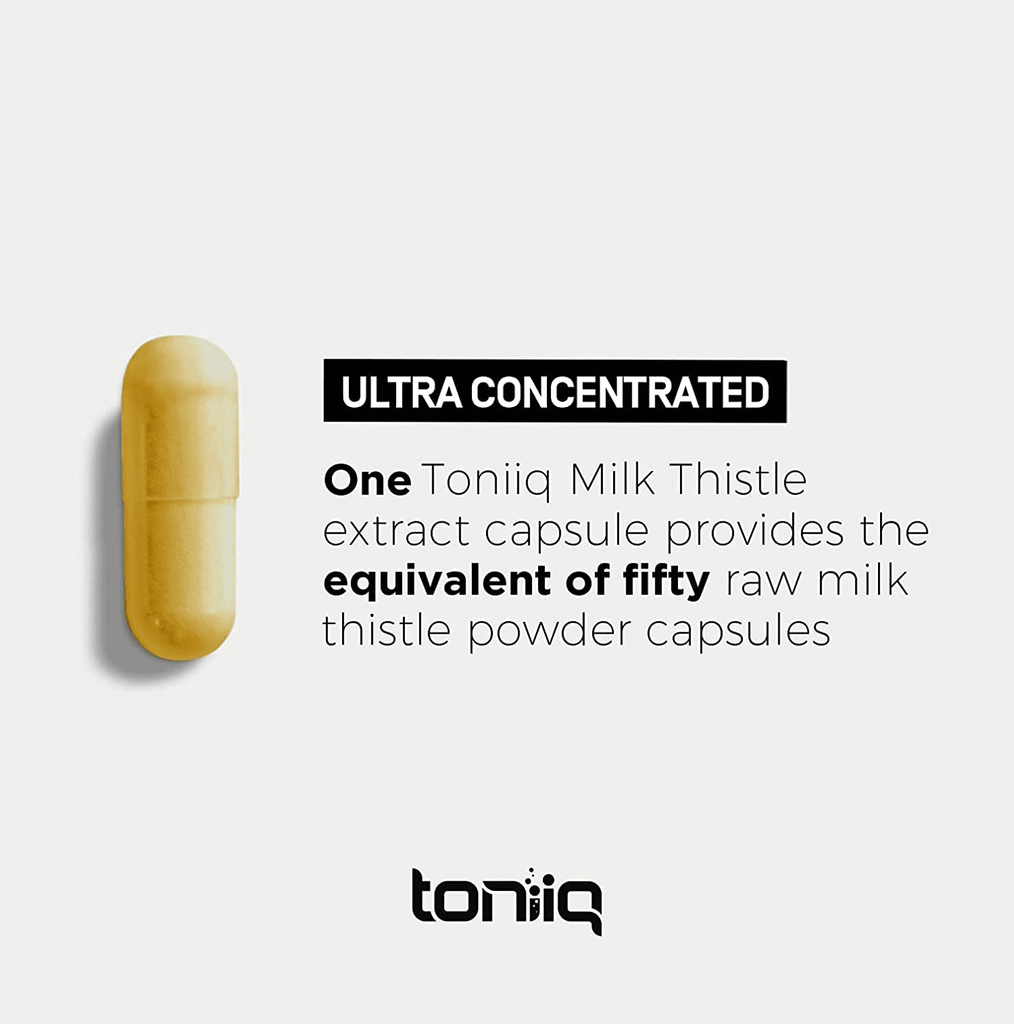 Ultra High Strength Milk Thistle Capsules - 25,000mg 50x Concentrated Extract - 80% Silymarin - Highly Purified and Highly Bioavailable Liver Support Supplement - Vitamenstore.com