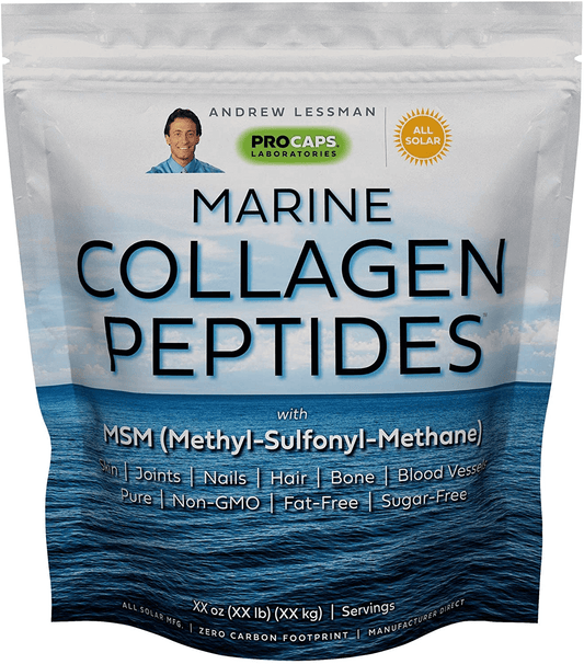 Andrew Lessman Marine Collagen Peptides Powder & MSM 120 Servings - Supports Radiant Smooth Soft Skin, Comfortable Joints. 100% Pure. Super Soluble No Fishy Flavor No Additives Non-Gmo - vitamenstore.com