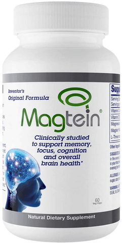 Magtein Magnesium L- Threonate - Bioavailable and 100% Water Soluble Magnesium - Clear Brain Fog, Improve Memory, Focus and Attention, Support Sleep and Mood – 30 Day Supply- 60 ct. Veggie Capsules | Free Shipping | Vitamenstore.com