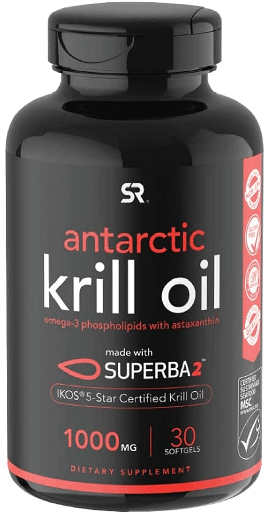Antarctic Krill Oil 1000Mg (Per Softgel) with Omega-3S EPA & DHA + Astaxanthin & Phospholipids | IKOS 5-Star Certified & Non-Gmo Verified (30 Liquid Softgels) - vitamenstore.com