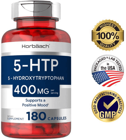 5HTP Supplement | 400mg 180 Capsules | 5-HTP Extra Strength| Non-GMO, Gluten Free | 5 Hydroxytryptophan | by Horbaach | Free Shipping | Vitamenstore.com