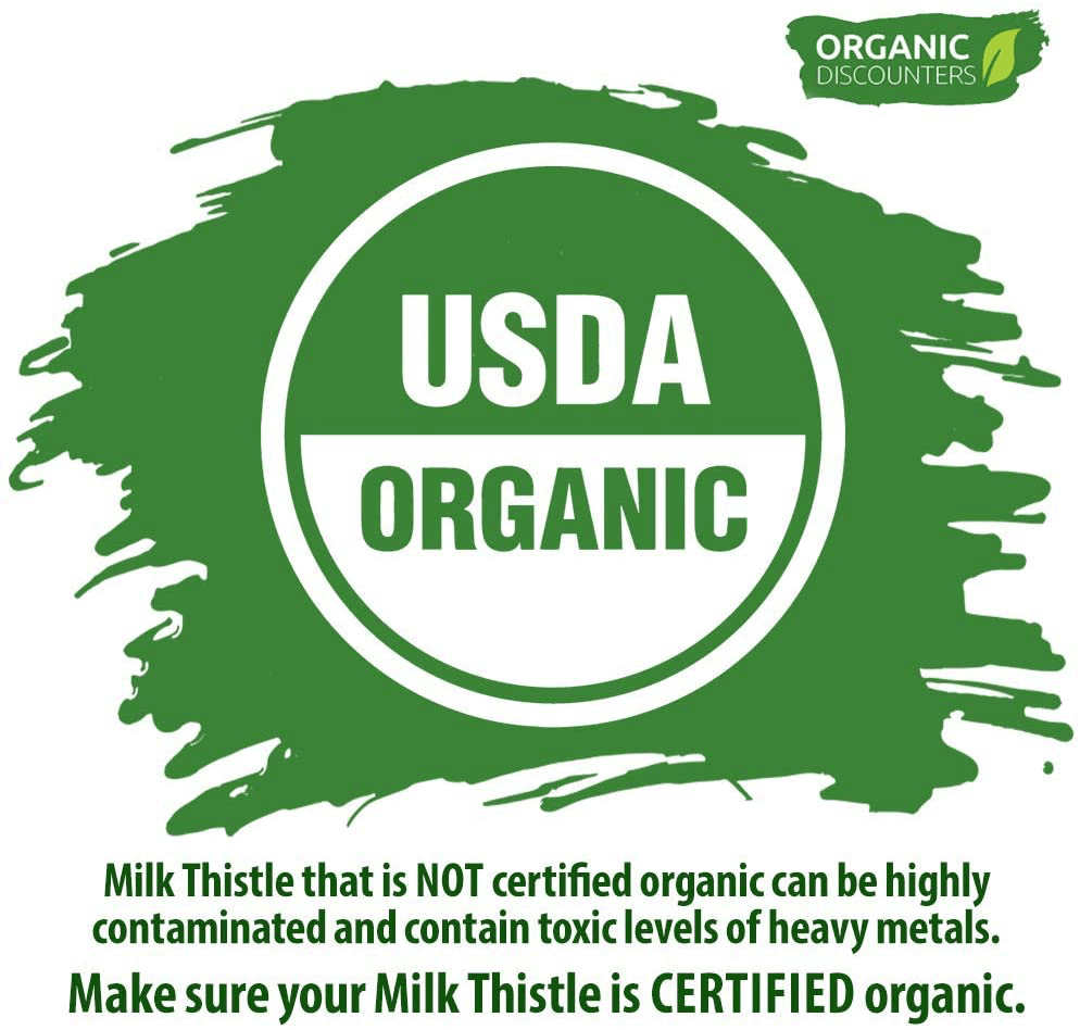 Organic Discounters USDA Organic Milk Thistle Extract Capsules, 280 Count, 7500 mg Strength, Potent 30:1 Extract, USDA Certified Organic, Rich in Silymarin Flavonoids, Vegan, Non-GMO and All-Natural - vitamenstore.com