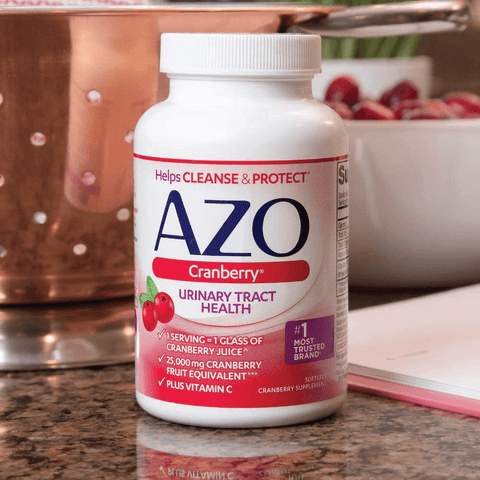 AZO Cranberry Urinary Tract Health Dietary Supplement, 1 Serving = 1 Glass of Cranberry Juice, Sugar Free, 100 Softgels | Free Shipping | Vitamenstore.com