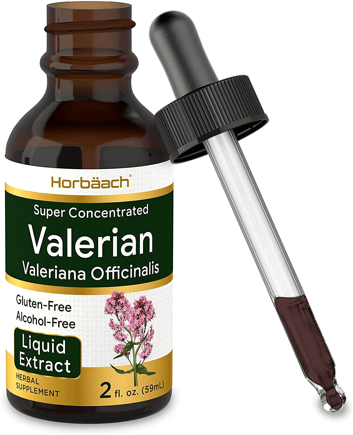 Valerian Root Extract Drops | 2 Fl Oz | Alcohol Free | Vegetarian, Non- GMO Gluten Free Liquid | by Horbaach - vitamenstore.com