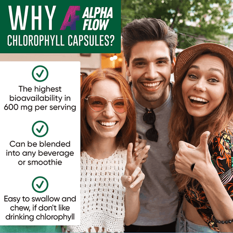 Chlorophyll Capsules 600 Mg - Natural Chlorophyll Pills for Women & Men - Highly Bioavailable Organic Chlorophyll Supplement for Energy, Immunity & Skin Health - Internal Deodorant, Detox & Cleanse | Free Shipping | Vitamenstore.com