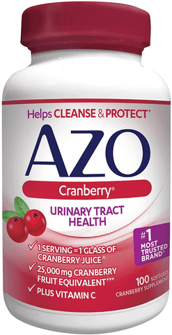 AZO Cranberry Urinary Tract Health Dietary Supplement, 1 Serving = 1 Glass of Cranberry Juice, Sugar Free, 100 Softgels | Free Shipping | Vitamenstore.com