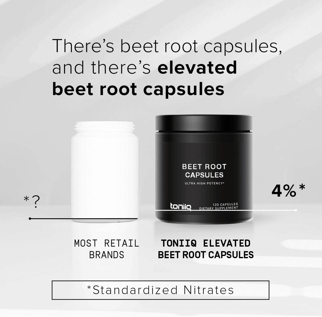 Ultra High Strength Beet Root Capsules - 4% Nitrates - 1400mg - Natural Nitric Oxide Booster - Highly Concentrated and Highly Bioavailable - 120 Caps - Vitamenstore.com