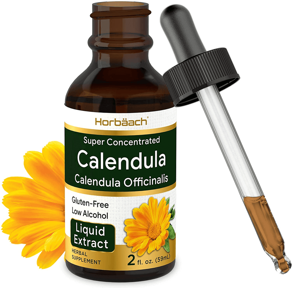 Calendula Extract Tincture | 2 Fl Oz | Low Alcohol | Vegetarian, Non-Gmo, Gluten Free Liquid Supplement | by Horbaach