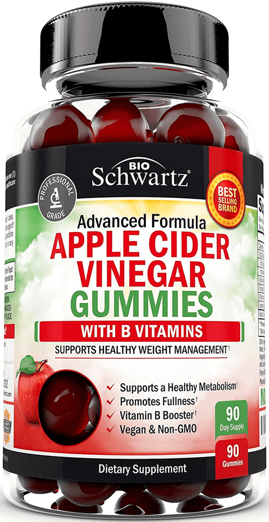 Apple Cider Vinegar Gummies for Weight Loss - ACV Gummies with the Mother for Women & Men - Energy Boost Bloat Digestive & Immune Support - Vitamin B12 B6 B 9 Folic Acid - Vegan Detox Cleanse -90Ct - vitamenstore.com
