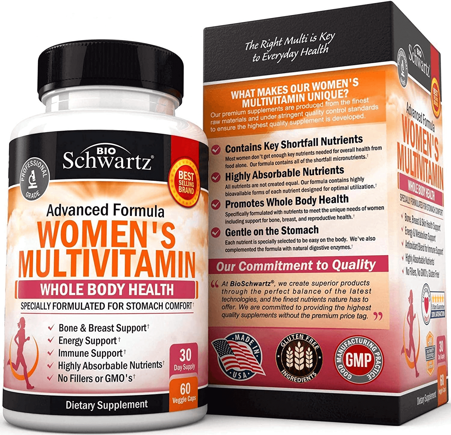 Multivitamin for Women - Energy, Immune & Joint Support Supplement - with Vitamin D3 for Skin, Bone and Breast Support - Once Daily - Formulated for Stomach Comfort - Promotes Whole Body Health - vitamenstore.com