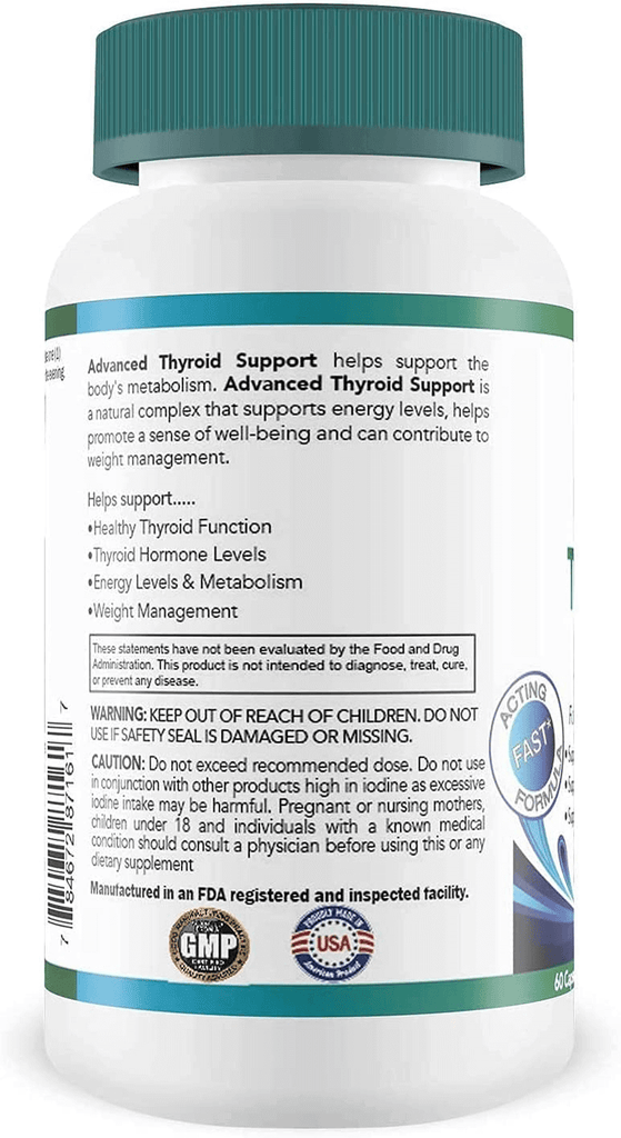 Ultalife Thyroid Support Complex with Iodine for Women & Men. Safe, Natural Supplements Increase Energy & Focus. Supplement Helps Mood, Joint Pain, Muscle Aches, Weight, Hormone + Immune Function