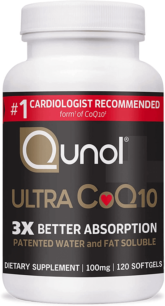 Qunol Ultra Coq10 100Mg, 3X Better Absorption, Patented Water and Fat Soluble Natural Supplement Form of Coenzyme Q10, Antioxidant for Heart Health, 120 Count Softgels - vitamenstore.com