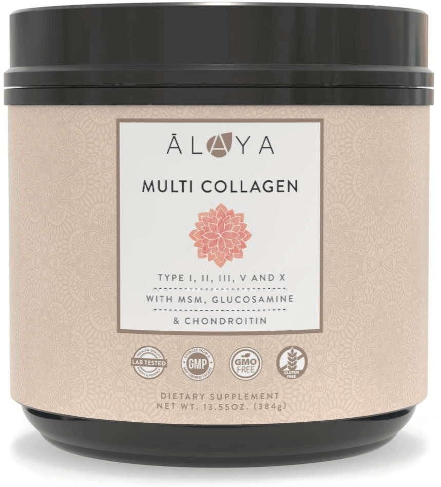 Alaya Multi Collagen Powder for Women - Type I, II, III, V, X Hydrolyzed Collagen Peptides Protein Powder Supplement with MSM + GC - Unflavored - vitamenstore.com