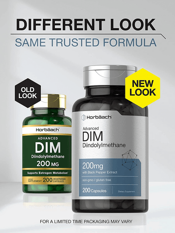 DIM Supplement 200Mg | Advanced Diindolylmethane | 200 Veggie Capsules | Vegetarian, Non-Gmo, Gluten Free | by Horbaach | Free Shipping | Vitamenstore.com