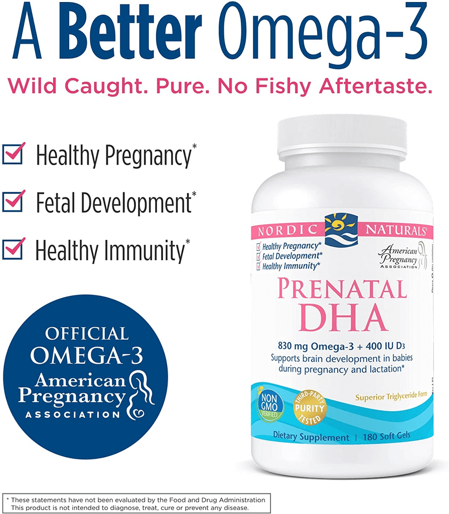 Nordic Naturals Prenatal DHA, Strawberry - 830 Mg Omega-3 + 400 IU Vitamin D3-90 Soft Gels - Supports Brain Development in Babies during Pregnancy & Lactation - Non-Gmo - 45 Servings