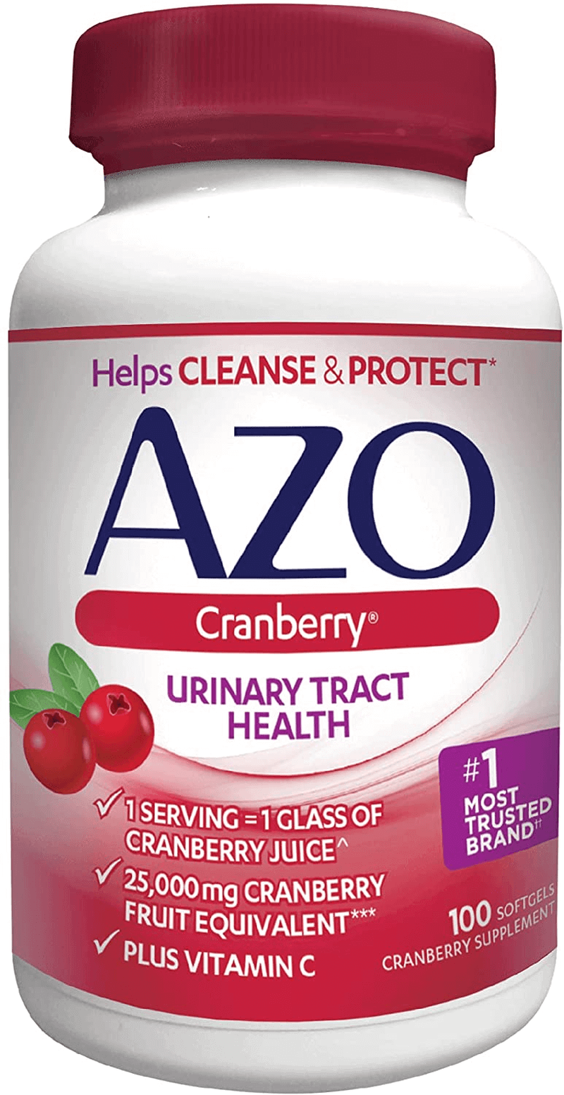 AZO Cranberry Urinary Tract Health Dietary Supplement, 1 Serving = 1 Glass of Cranberry Juice, Sugar Free, 100 Softgels - vitamenstore.com