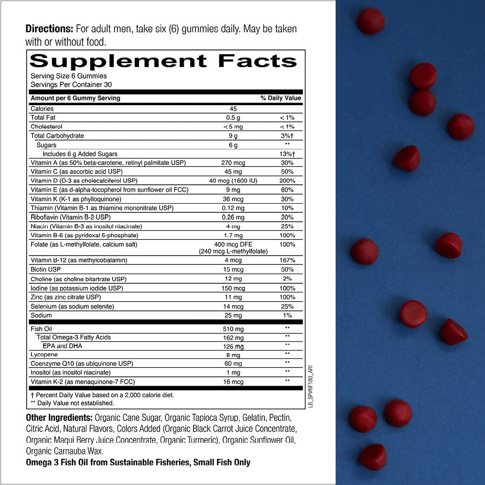SmartyPants Men's Complete Vitamin Gummies, 180-Count - vitamenstore.com