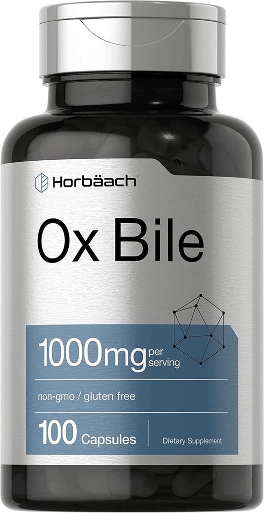 Ox Bile 1000 Mg 100 Capsules | Digestive Enzymes Supplement | Non-Gmo & Gluten Free | by Horbaach - vitamenstore.com