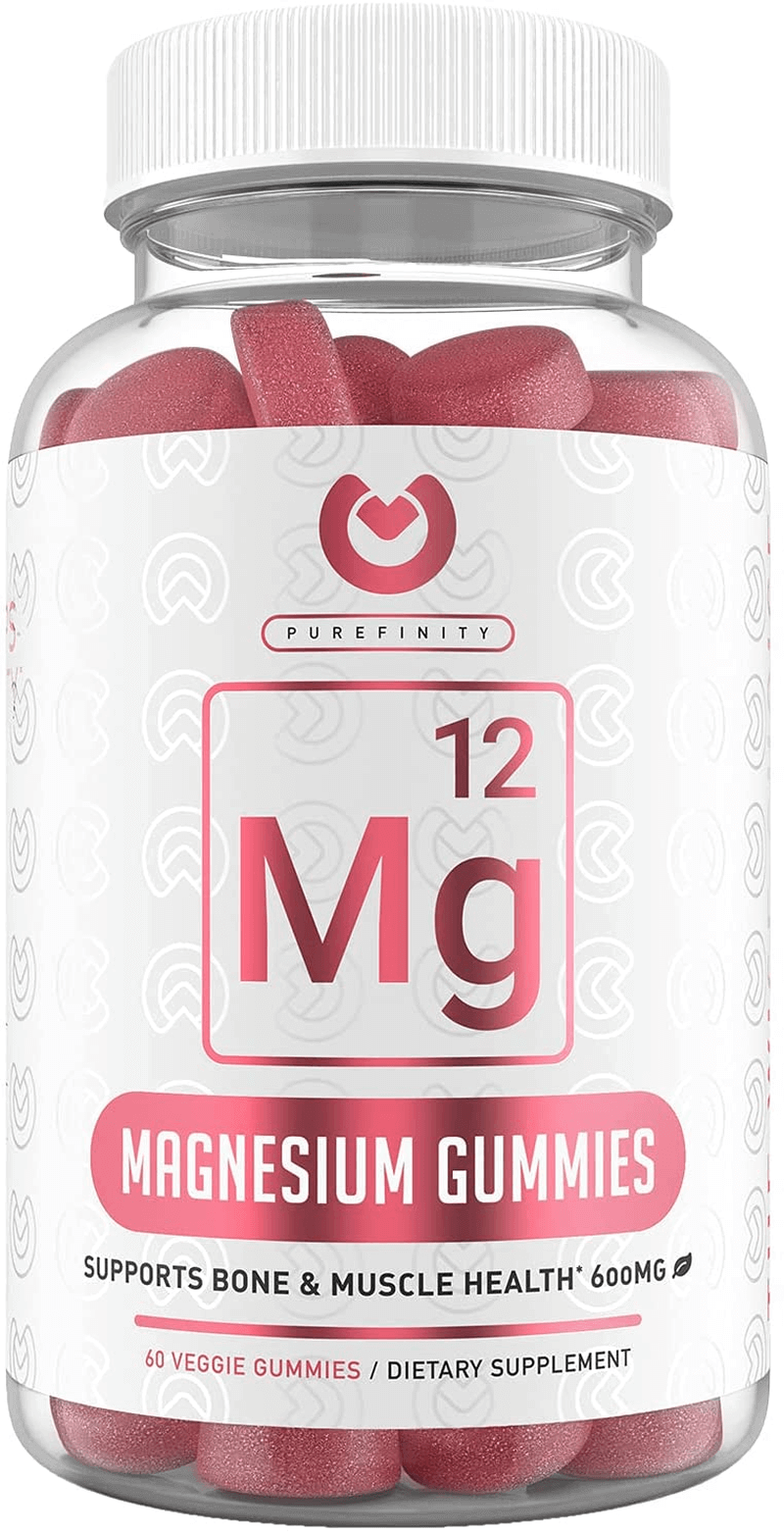Purefinity Magnesium Gummies – 600Mg Magnesium Citrate for Stress Relief, Cramp Defense & Recovery. Highly Bioavailable, Vegan & Vegetarian Gummies (Not Capsules) – 60 Count. - vitamenstore.com