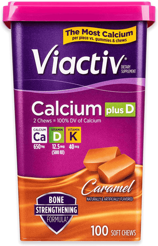 Viactiv Calcium +D Supplement Soft Chews, Caramel, 100-Count | Free Shipping | Vitamenstore.com