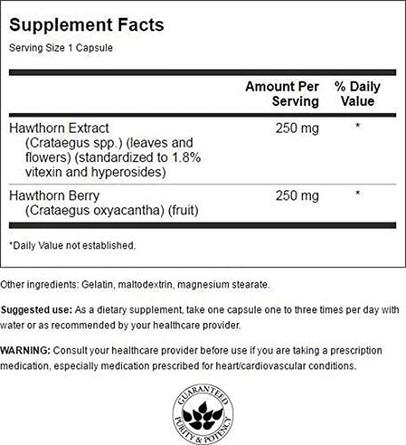 Swanson Hawthorn Extract (Standardized) 250 Milligrams 120 Capsules - Vitamenstore.com