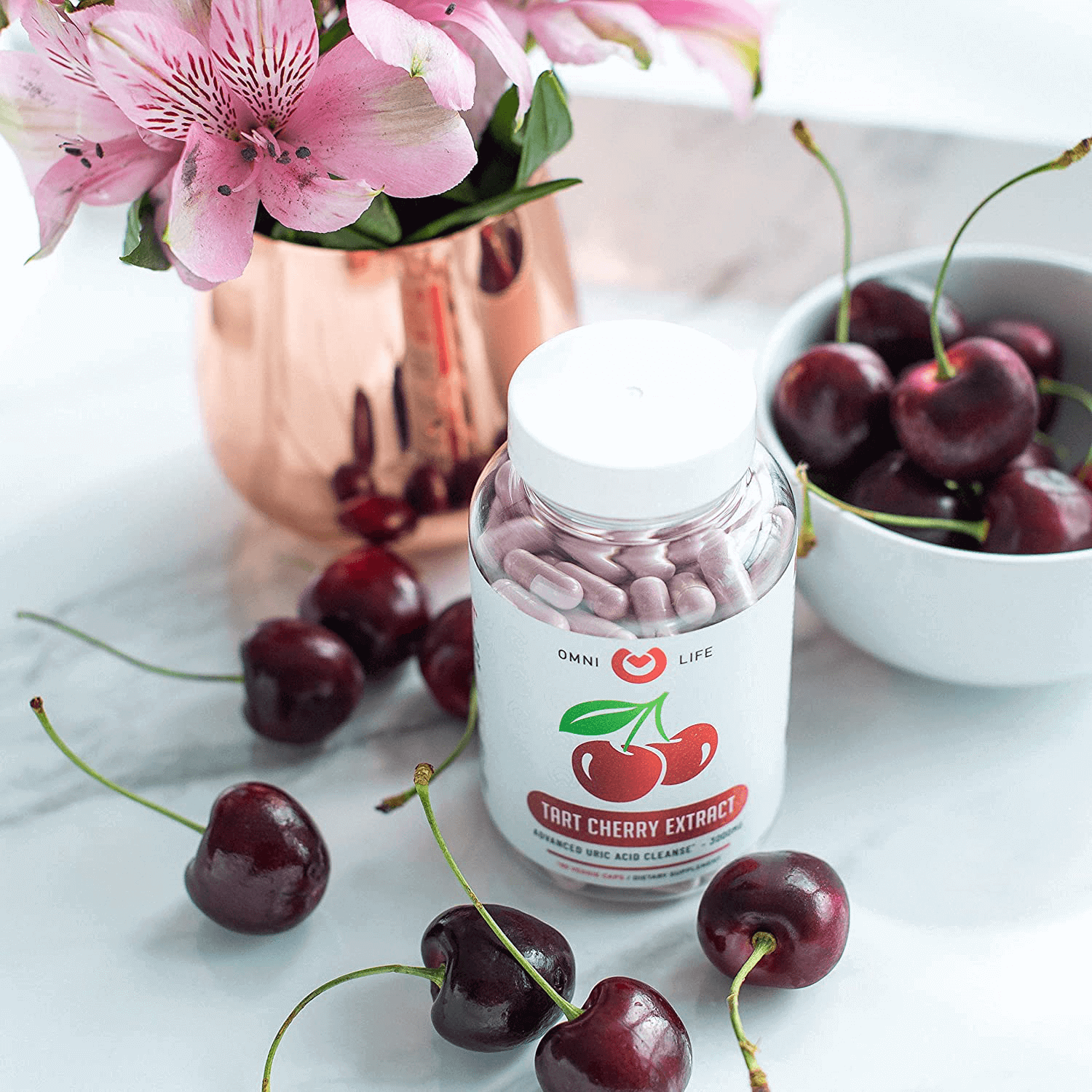 Purefinity Tart Cherry Capsules - Max Strength 3000mg | 6 Month Supply - Advanced Uric Acid Cleanse, Powerful Antioixidant w/ Joint Support - 180 Vegetable Capules. - vitamenstore.com