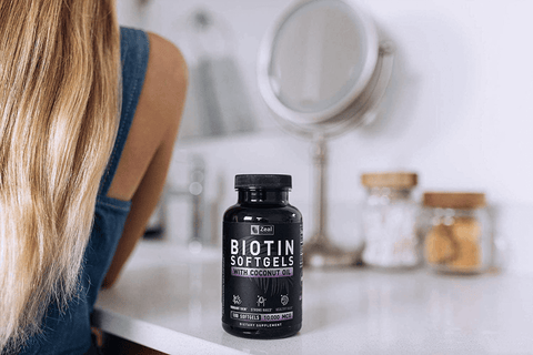 Biotin with Coconut Oil for Hair 10000mcg (180 Softgels) Biotin Supplement - Biotin Pills for Hair Skin and Nails Vitamins for Women Biotin Capsules for Men Hair Growth 6 mo Supply | Free Shipping | Vitamenstore.com