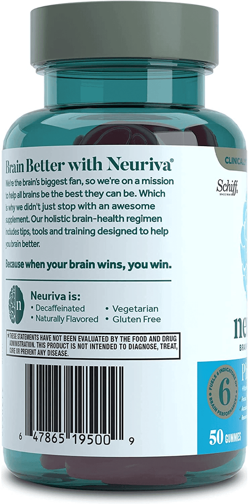 Neuriva plus Brain Health Support Gummies, Strawberry - 50 Ct