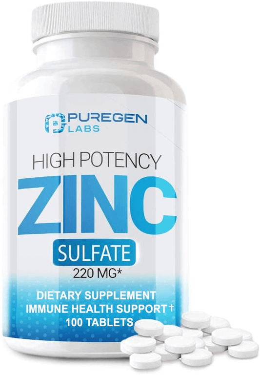 Zinc 220mg [High Potency] Supplement – Zinc Sulfate for Immune Support System 100 Tablets - vitamenstore.com