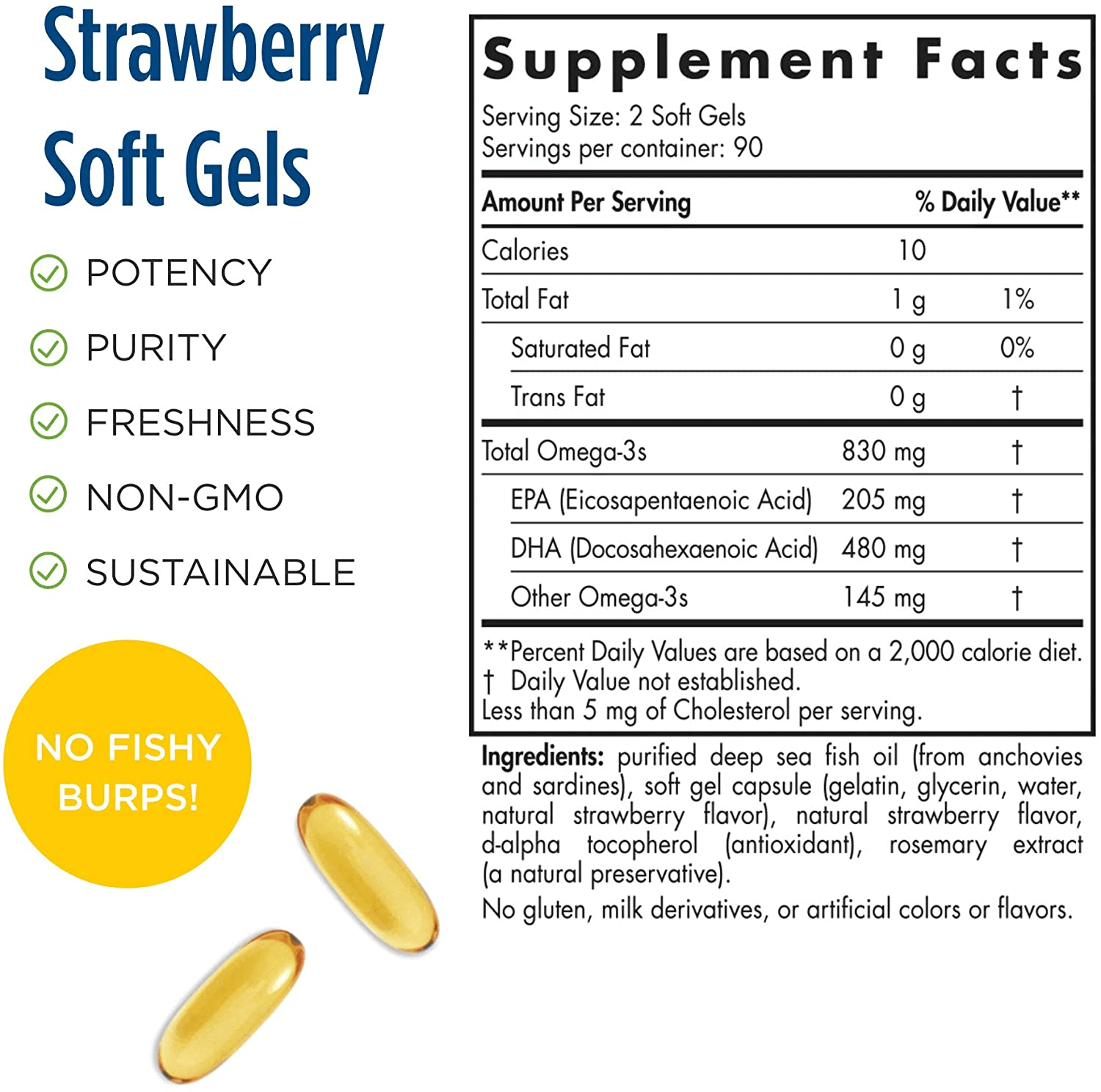 Nordic Naturals DHA, Strawberry - 180 Soft Gels - 830 Mg Omega-3 - High-Intensity DHA Formula for Brain & Nervous System Support - Non-Gmo - 90 Servings - vitamenstore.com