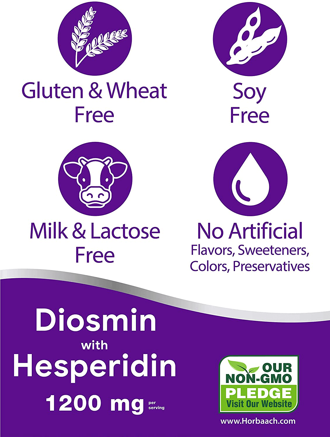 Diosmin and Hesperidin | 1200 mg | 180 Capsules | Non-GMO, Gluten Free | by Horbaach - vitamenstore.com