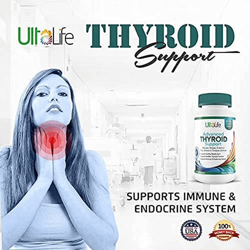 Ultalife Thyroid Support Complex with Iodine for Women & Men. Safe, Natural Supplements Increase Energy & Focus. Supplement Helps Mood, Joint Pain, Muscle Aches, Weight, Hormone + Immune Function - vitamenstore.com