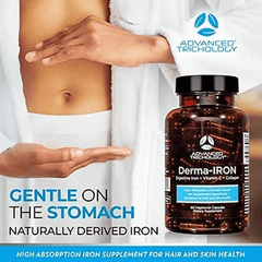 Derma-Iron Supplement for Women and Men - Iron Blood Builder Pills for Hair and Skin with Collagen and Natural Vitamin C, Low Iron and Ferritin, Thinning Hair, Hair Loss Support - vitamenstore.com