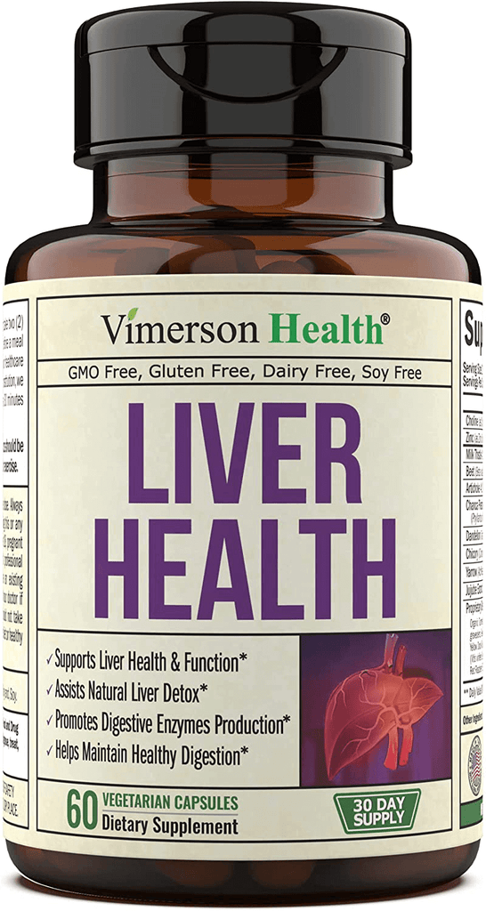 Liver Health Detox Support Supplement - Herbal Blend for Men & Women with Artichoke Extract, Milk Thistle, Turmeric, Ginger, Beet Root, Alfalfa, Zinc, Choline, Grape and Celery Seed. 60 Capsules