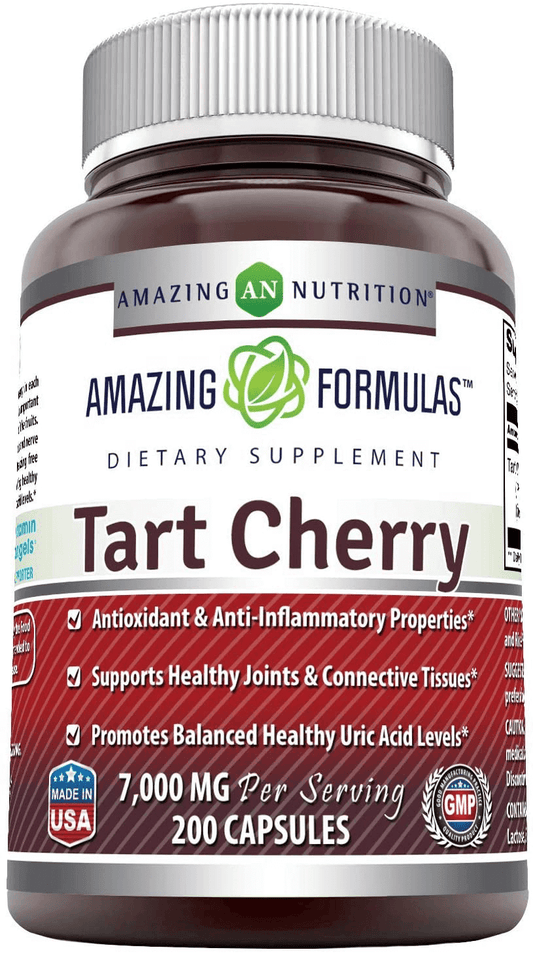Amazing Formulas Tart Cherry Extract 7000 Mg per Serving 200 Capsules (Non GMO,Gluten Free) -Antioxidant Support-Promotes Joint Health & a Proper Uric Acid Level Balance - vitamenstore.com
