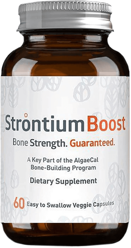 Algaecal Strontium Boost, Building Blocks for Strong Bones, Triple Your Results with Algaecal plus Calcium, Natural Trace Minerals for Bone Strength, Dairy & Gluten Free, 60 Vegetarian Capsules