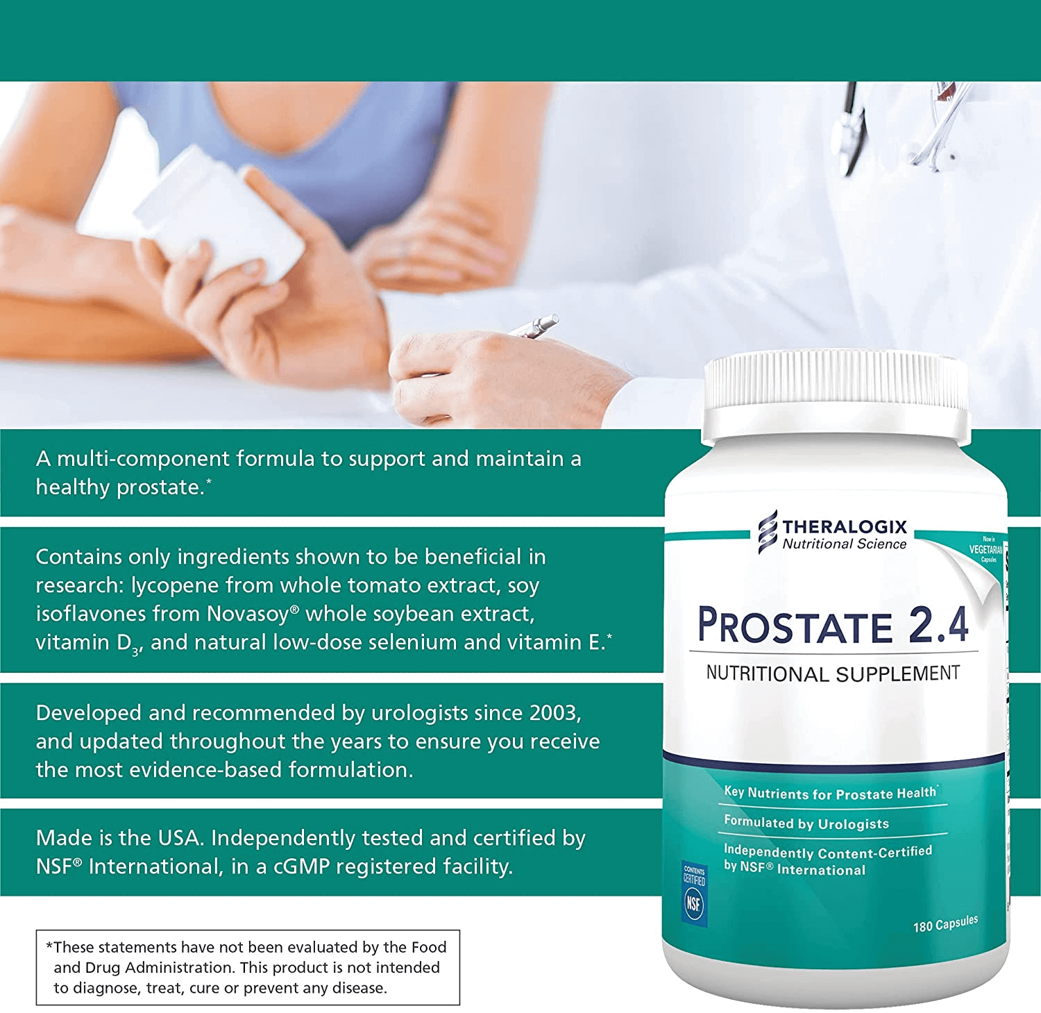 Prostate 2.4 Prostate Health Supplement with Lycopene, Soy Isoflavones, Vitamins D, E, & Selenium | 90 Day Supply | Made in the USA - vitamenstore.com
