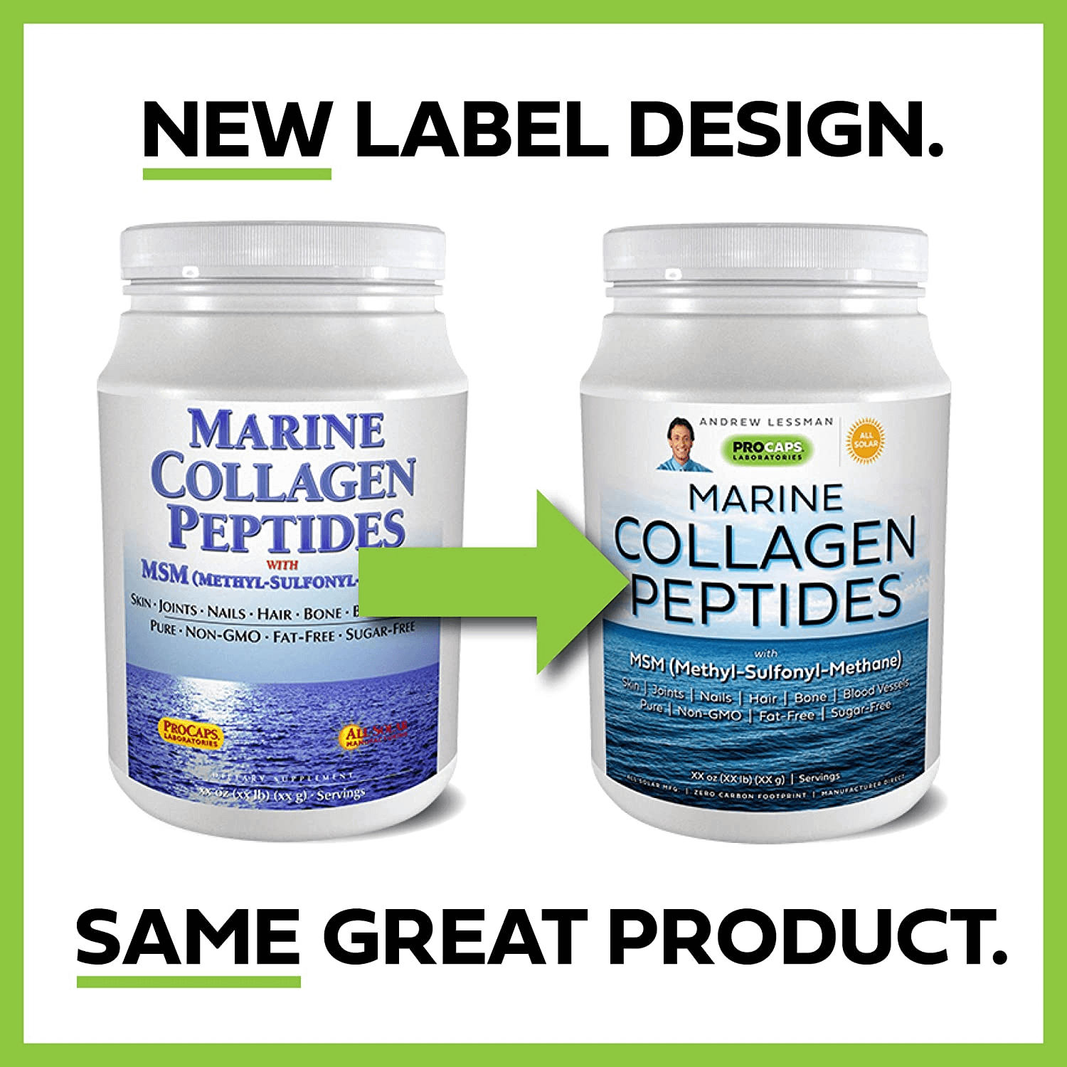 Andrew Lessman Marine Collagen Peptides Powder & MSM 60 Servings - Supports Radiant Smooth Soft Skin, Comfortable Joints. 100% Pure. Super Soluble No Fishy Flavor No Additives Non-Gmo - vitamenstore.com