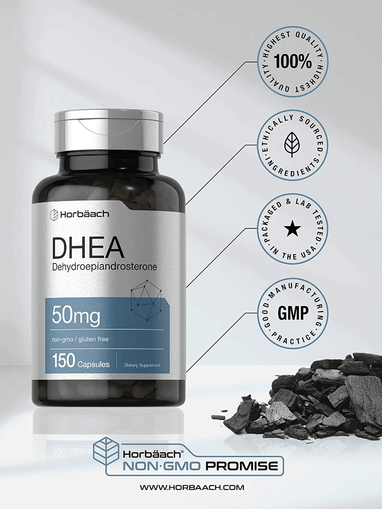 DHEA 50Mg 150 Capsules | Non-Gmo, Gluten Free Supplement | by Horbaach