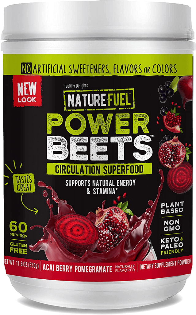 Nature Fuel Power Beets Super Concentrated Circulation Superfood Dietary Supplement – Delicious Acai Berry Pomegranate Flavor – Non-GMO Beet Root Powder - 60 Servings - Vitamenstore.com