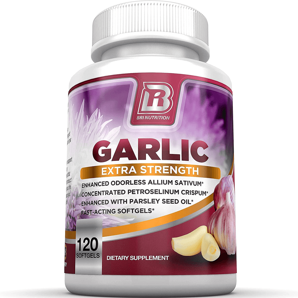 BRI Nutrition Odorless Garlic - 240 Softgels - 1000Mg Pure and Potent Garlic Allium Sativum Supplement (Maximum Strength) - 120 Day Supply