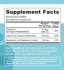 EZ Melts Calcium Plus with Vegan D3 and Magnesium, 500 mg, Sublingual Vitamins, Vegan, Zero Sugar, Natural Strawberry Flavor, 100 Fast Dissolve Tablets - vitamenstore.com