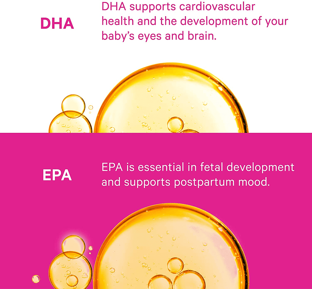 Pink Stork DHA: Prenatal DHA Multivitamin, Enhances Baby’S Brain + Nervous System Development, Support from Prenatal Vitamins + Omega 3 + Fish Oil, Women-Owned, 60 Capsules