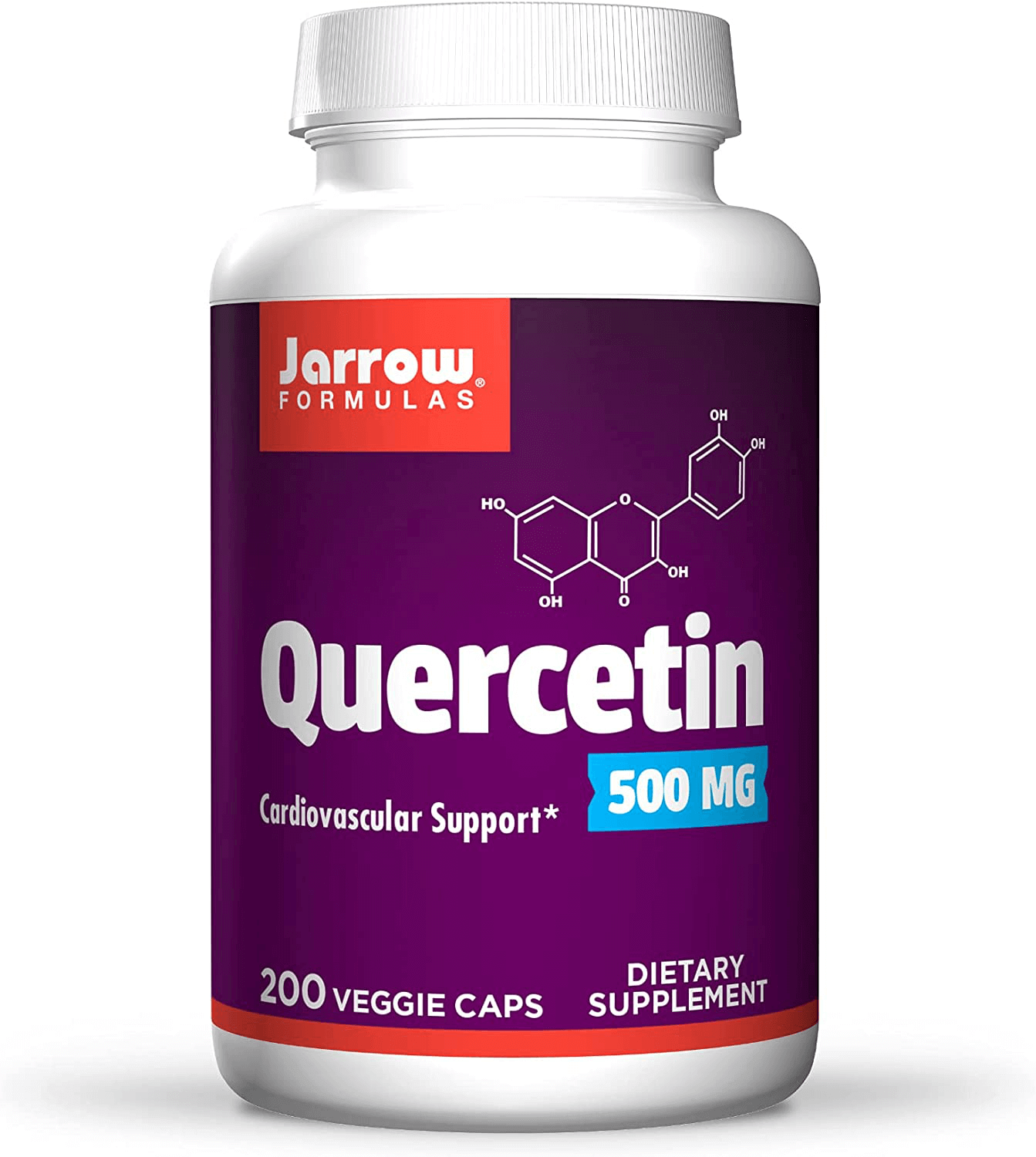 Jarrow Formulas Quercetin, for Cardiovascular Support, 500mg, 200 Capsules - vitamenstore.com