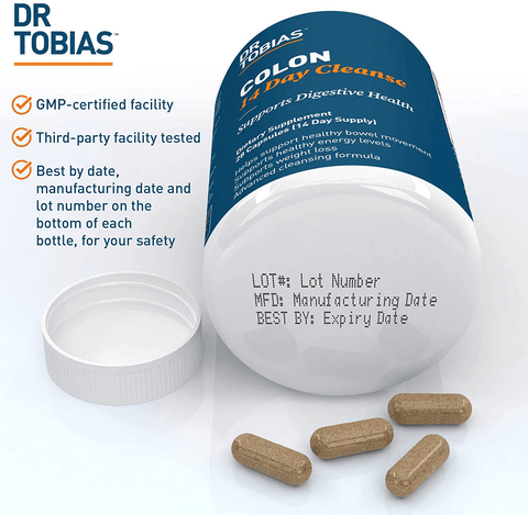 Dr. Tobias Colon 14 Day Cleanse, Supports Healthy Bowel Movements, 28 Capsules (1-2 Daily) | Free Shipping | Vitamenstore.com